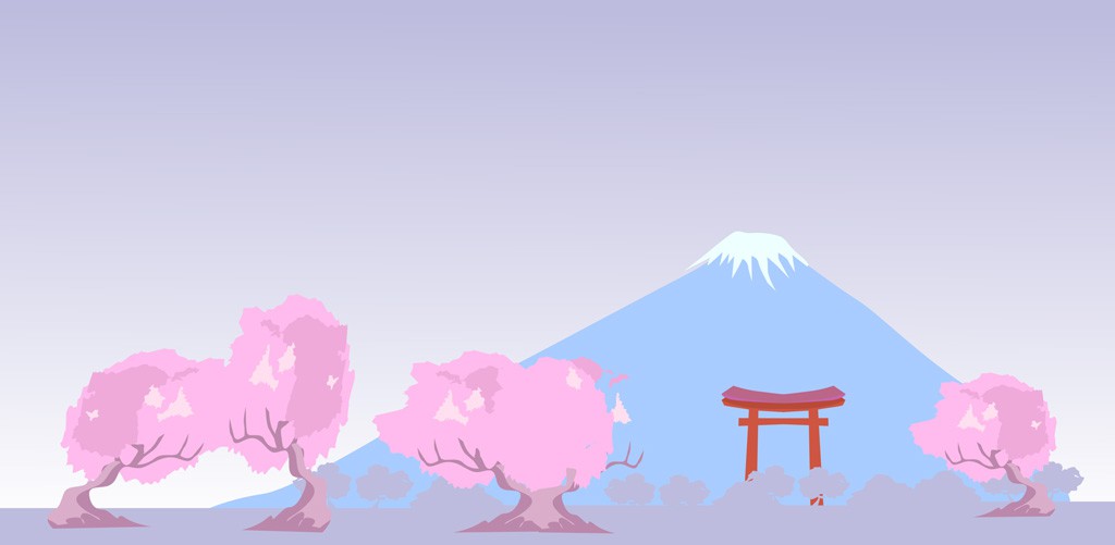 富士山と桜